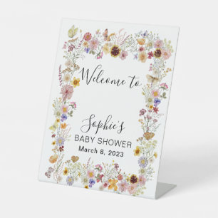 Signe De Table Baby shower Bébé En Fleur Jardin Papillons