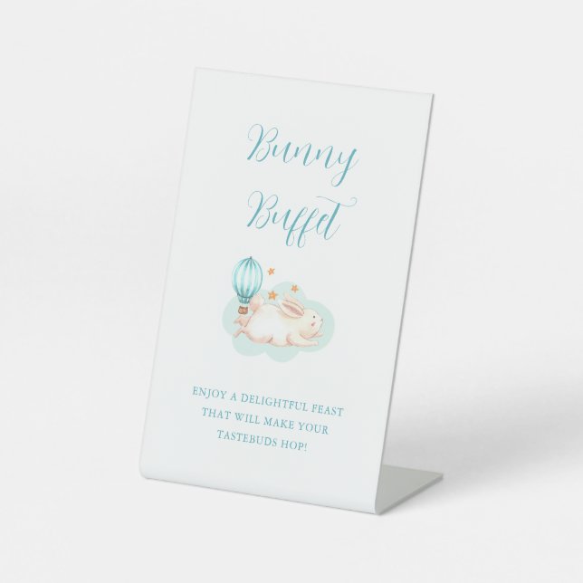 Signe De Table Baby shower bleu Bunny Dreams (Recto)