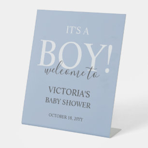 Signe De Table Baby shower bleu moderne simple pour les garçons B