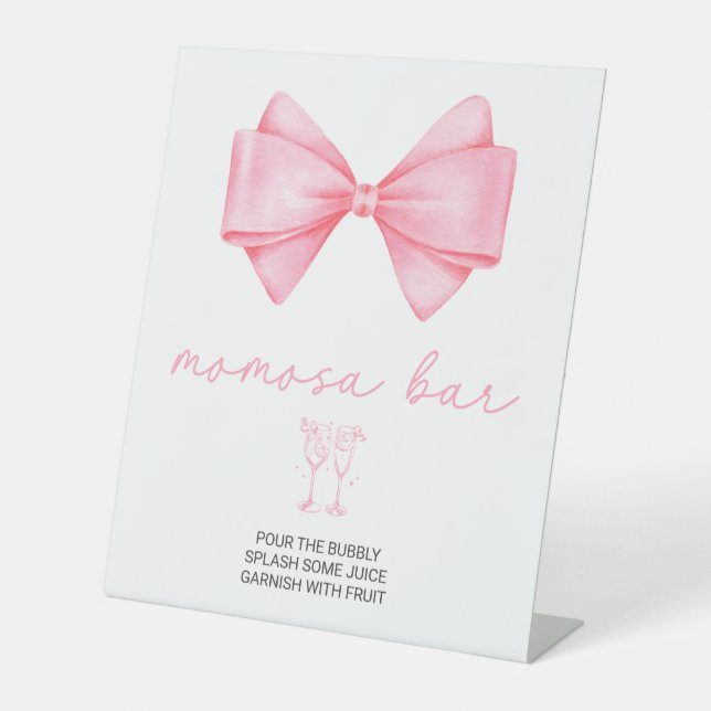 Signe De Table Baby shower Bow rose Momosa Bar (Recto)