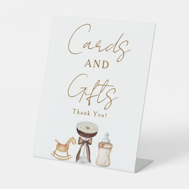 Signe De Table Baby shower Cadeaux Tini One Espresso Cartes Marti (Recto)