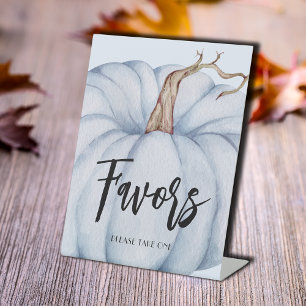 Signe De Table Baby shower Citrouille bleu Faveurs