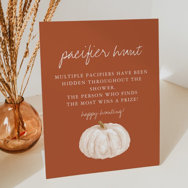 Signe De Table Baby shower Citrouille Boho Pacifique chasse jeu (Créateur téléchargé)