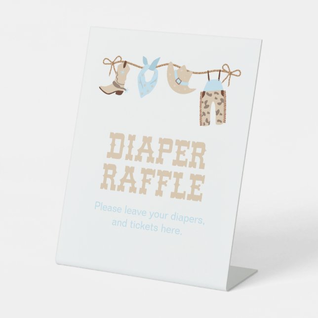 Signe De Table Baby-Shower Cow-Boy Tirage de Couches (Recto)