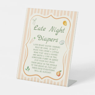 Signe De Table Baby shower Cultivé Localement Late Night Diapers 