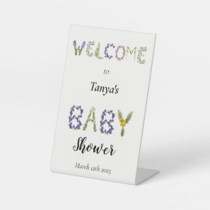 Signe De Table Baby shower d'accueil Fleur sauvage coloré