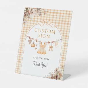Signe De Table Baby shower d'automne moderne fille Citrouille per