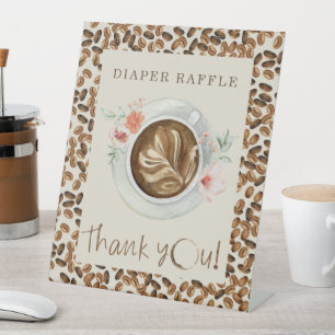 Signe De Table Baby shower de café Merci de de fraise