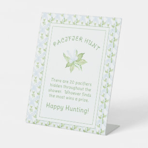 Signe De Table Baby shower de chasse Blue Sweet Pea Boy