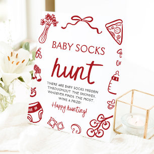 Signe De Table Baby shower de chasse pour bébés italien tiré à la