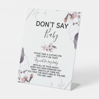 Signe De Table Baby shower de fleurs d'aquarelle violette