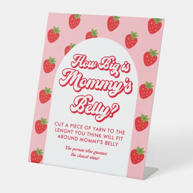 Signe De Table Baby shower de fraise à quel point le ventre de ma (Recto)