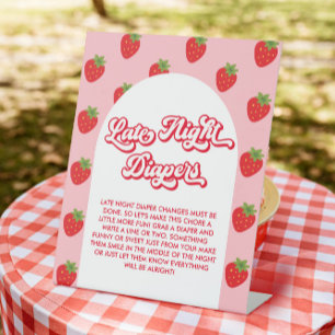 Signe De Table Baby shower de fraises Jeu tard la nuit Diapos