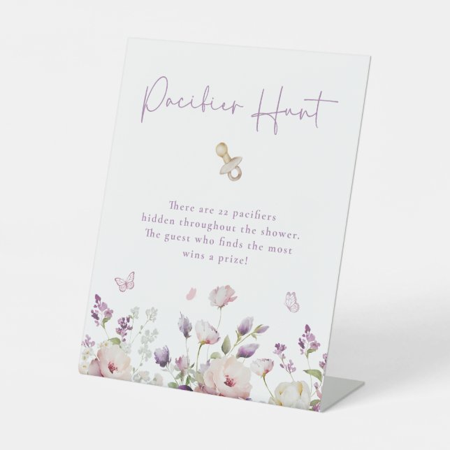 Signe De Table Baby shower de jardin papillon chasse pacifique (Recto)