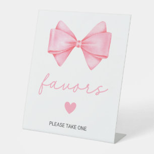 Signe De Table Baby shower de la caverne rose Faveurs