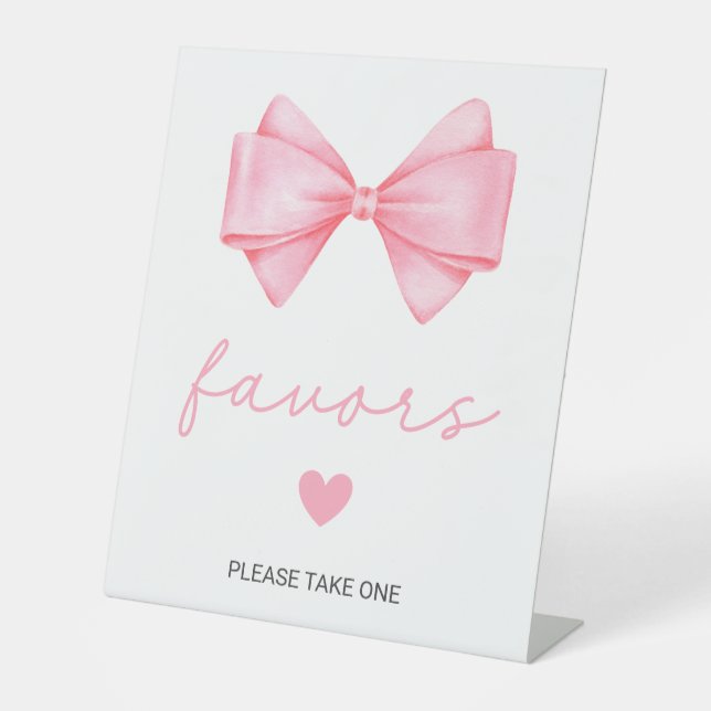 Signe De Table Baby shower de la caverne rose Faveurs (Recto)