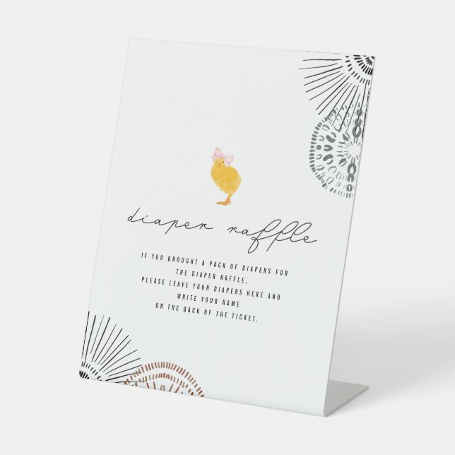 Signe De Table Baby shower de la couche de chiche rose  Raffle (Recto)