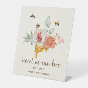 Signe De Table Baby shower de peigne d'abeille Floral