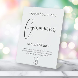 Signe De Table Baby shower De Script Moderne Devine Combien De Gu
