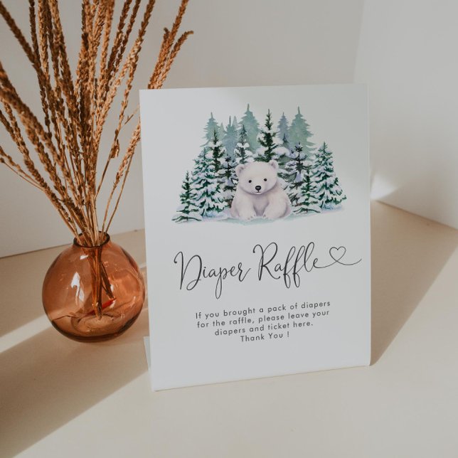 Signe De Table Baby shower d'hiver de l'ours polaire Raffin (Créateur téléchargé)