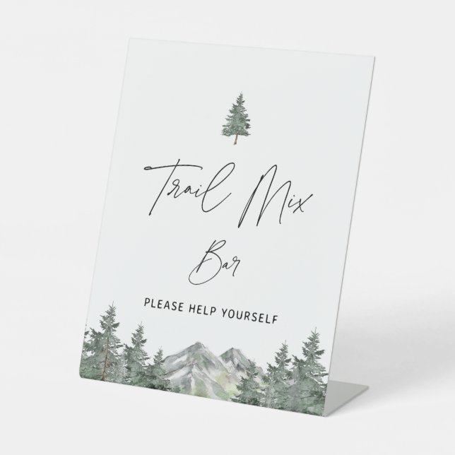 Signe De Table Baby shower d'hiver Mountain Trail Mix Bar (Recto)