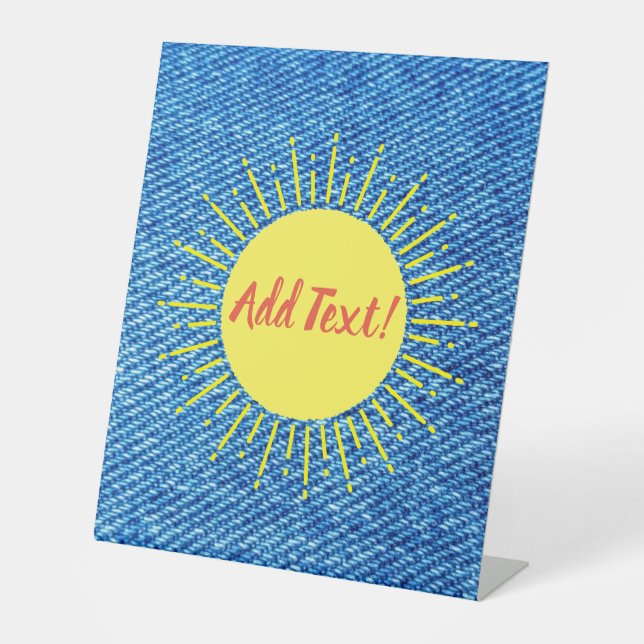 Signe De Table Baby shower d'impression Sunshine Denim personnali (Recto)