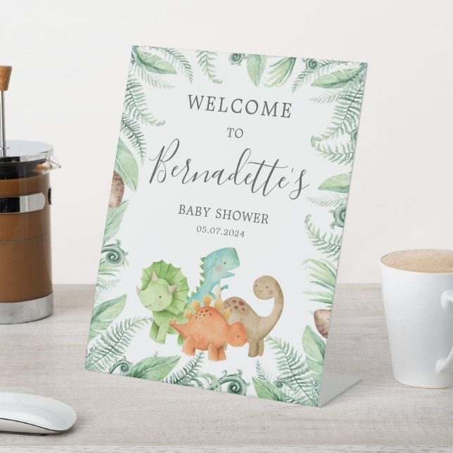Signe De Table Baby shower Dinosaures Bienvenue (In SItu)