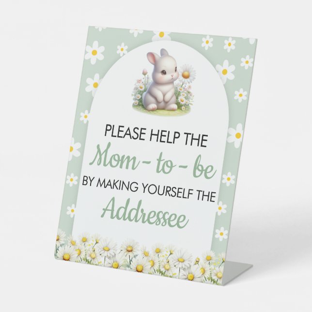Signe De Table Baby shower Enveloppe Station Signal Bunny (Recto)