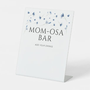 Signe De Table Baby shower Fleur sauvage bleu Maman-osa Bar