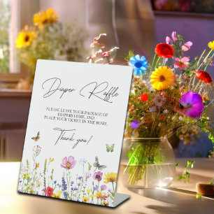 Signe De Table Baby shower Fleur sauvage de Papillons de chair