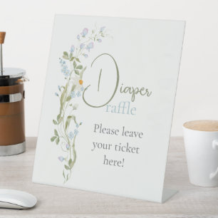 Signe De Table Baby-Shower Fleurs Sauvages Aquarelle Tirage au So