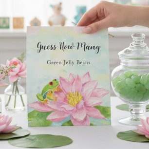 Signe De Table Baby Shower Lily Rose et Grenouille sur un Tronc S