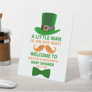 Signe De Table Baby shower moderne de la Saint Patrick de Leprech