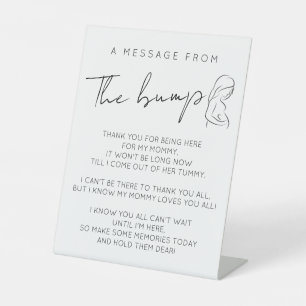 Signe De Table Baby shower moderne un message du choc