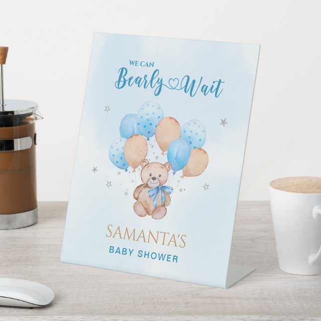 Signe De Table Baby Shower Ours en peluche (In SItu)