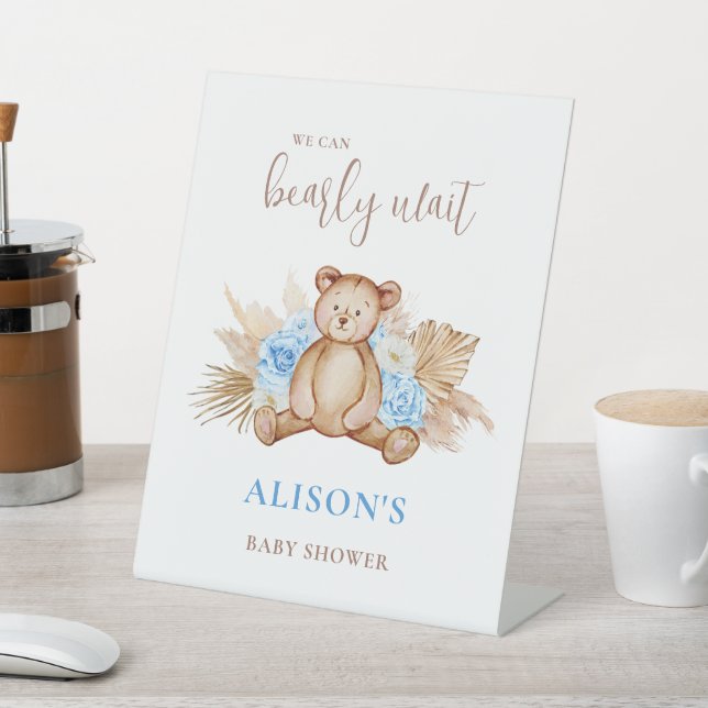 Signe De Table Baby-Shower Ours en Peluche (In SItu)
