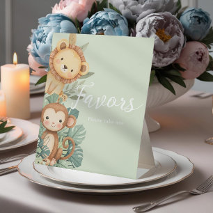 Signe De Table Baby shower Pastel Tropical Jungle Safari Animaux 