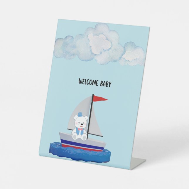 Signe De Table Baby Shower Pedestal Sign (Recto)