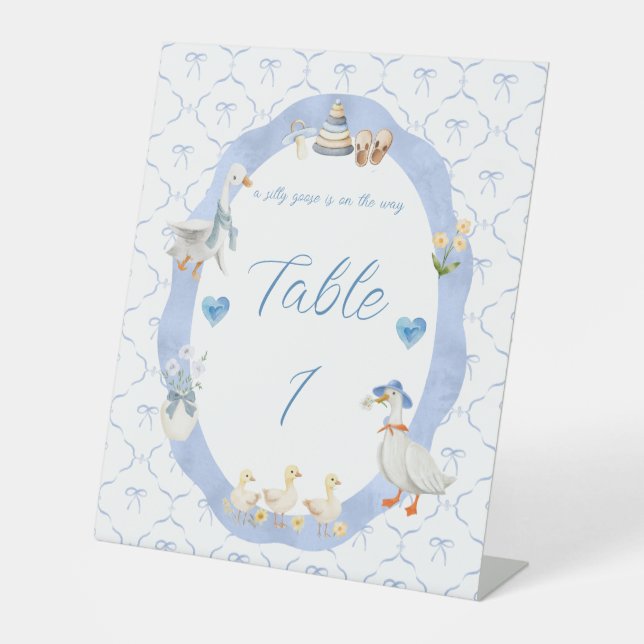 Signe De Table Baby Shower pour Garçon : Le Fou Rigolo et son Nœu (Recto)