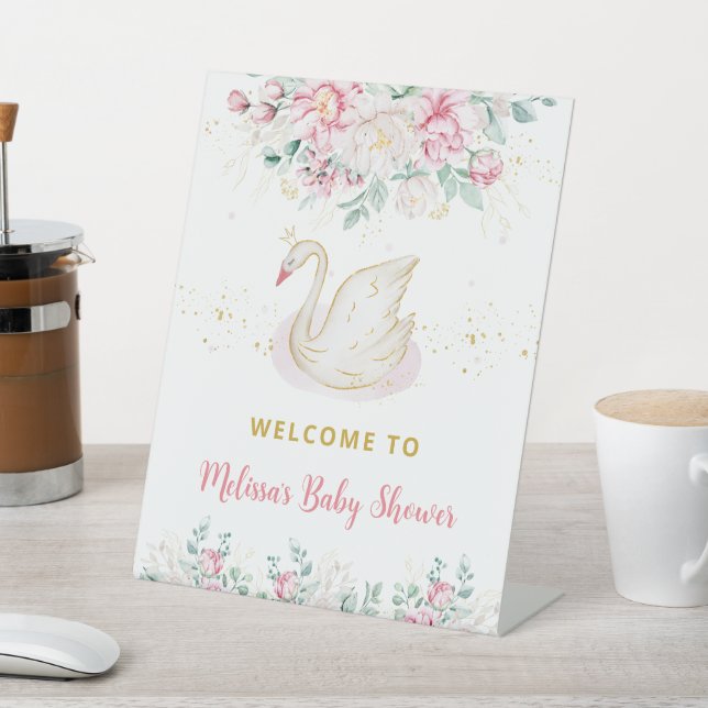 Signe De Table Baby shower Princess Swan Bienvenue (In SItu)