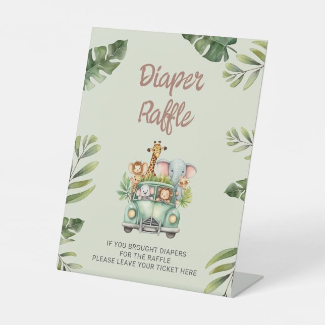 Signe De Table Baby shower Safari Wild One Daper Raffle (Recto)