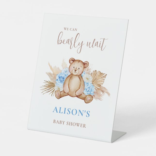 Signe De Table Baby shower Teddy Bear (Recto)