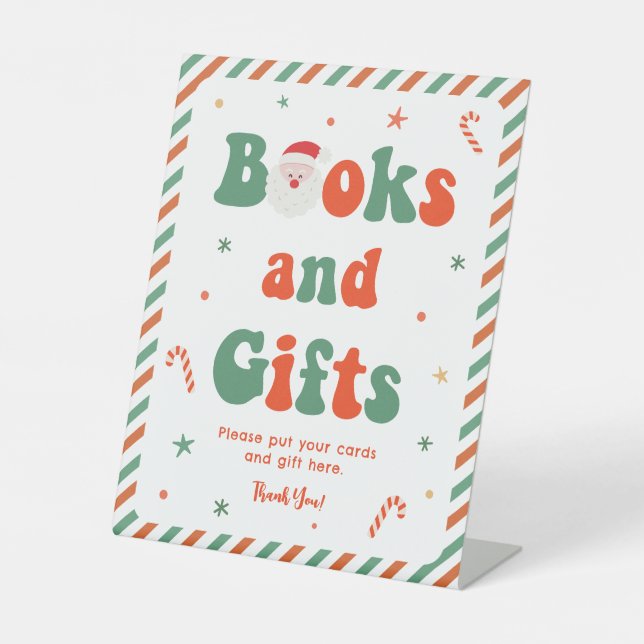 Signe De Table Baby showers de Noël Livres et Cadeaux (Recto)