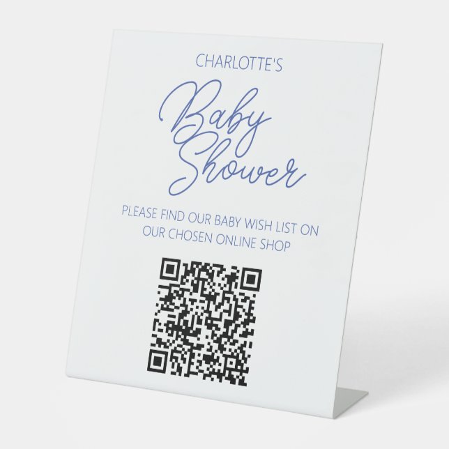 Signe De Table Baby Wish List QR Code cadeau Solution Bienvenue W (Recto)