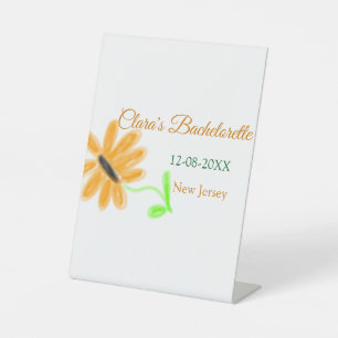 Signe De Table Bachelorette fête ajouter nom date place tournesol
