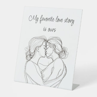 Signe De Table Baiser lesbien minimaliste et élégant