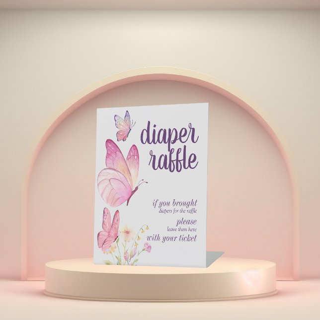 Signe De Table Baisers à papillon Bébé Voeux | Broche de couches  (Créateur téléchargé)