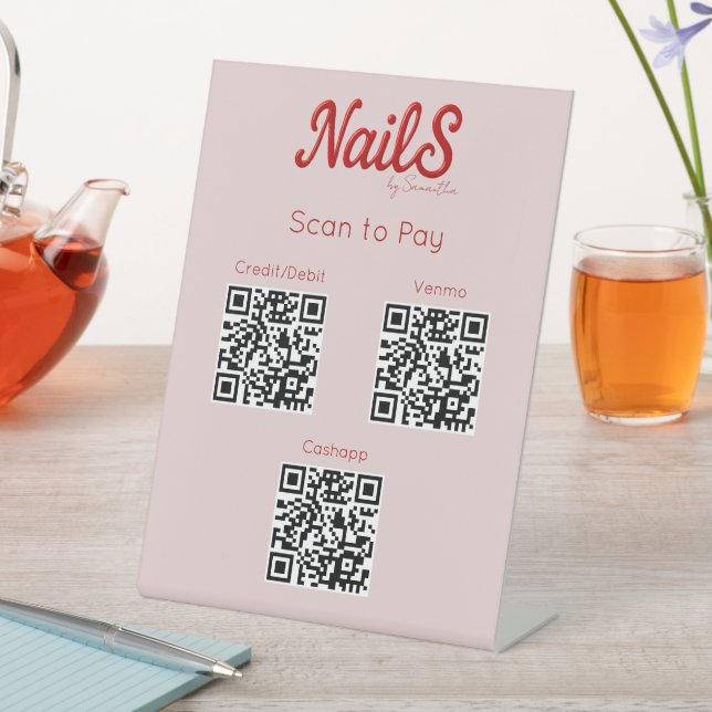 Signe De Table Balayage d'artiste de Salon de ongle moderne pour  (In SItu)