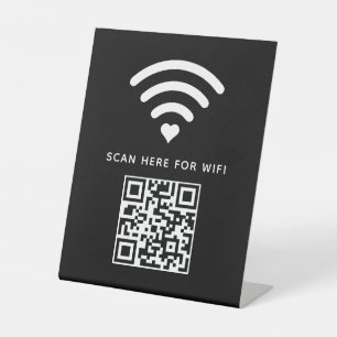 Signe De Table Balayage de code QR Wifi pour connecter auto-adhés