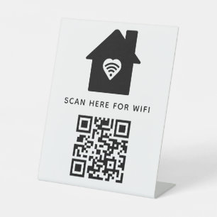Signe De Table Balayage de code QR Wifi pour connecter auto-adhés
